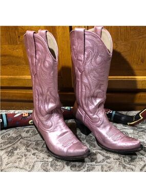 Idyllwind Miranda Lambert Pink metallic Leather Western Cowgirl Boots Cowboy 7